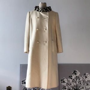 MINT VINTAGE cream wool swing coat ~Sz 10